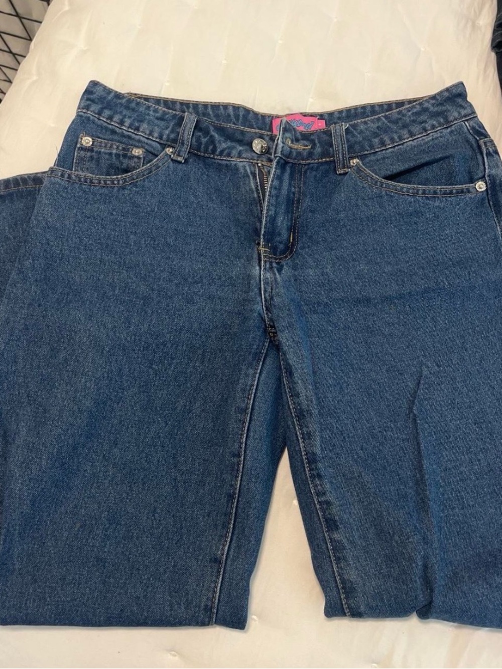 Edikted Dark Blue Straight Leg Jeans